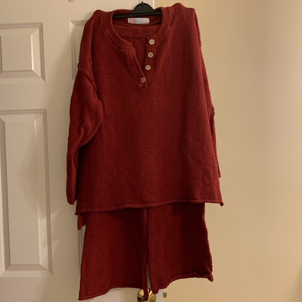 Free People Red Sweater Set